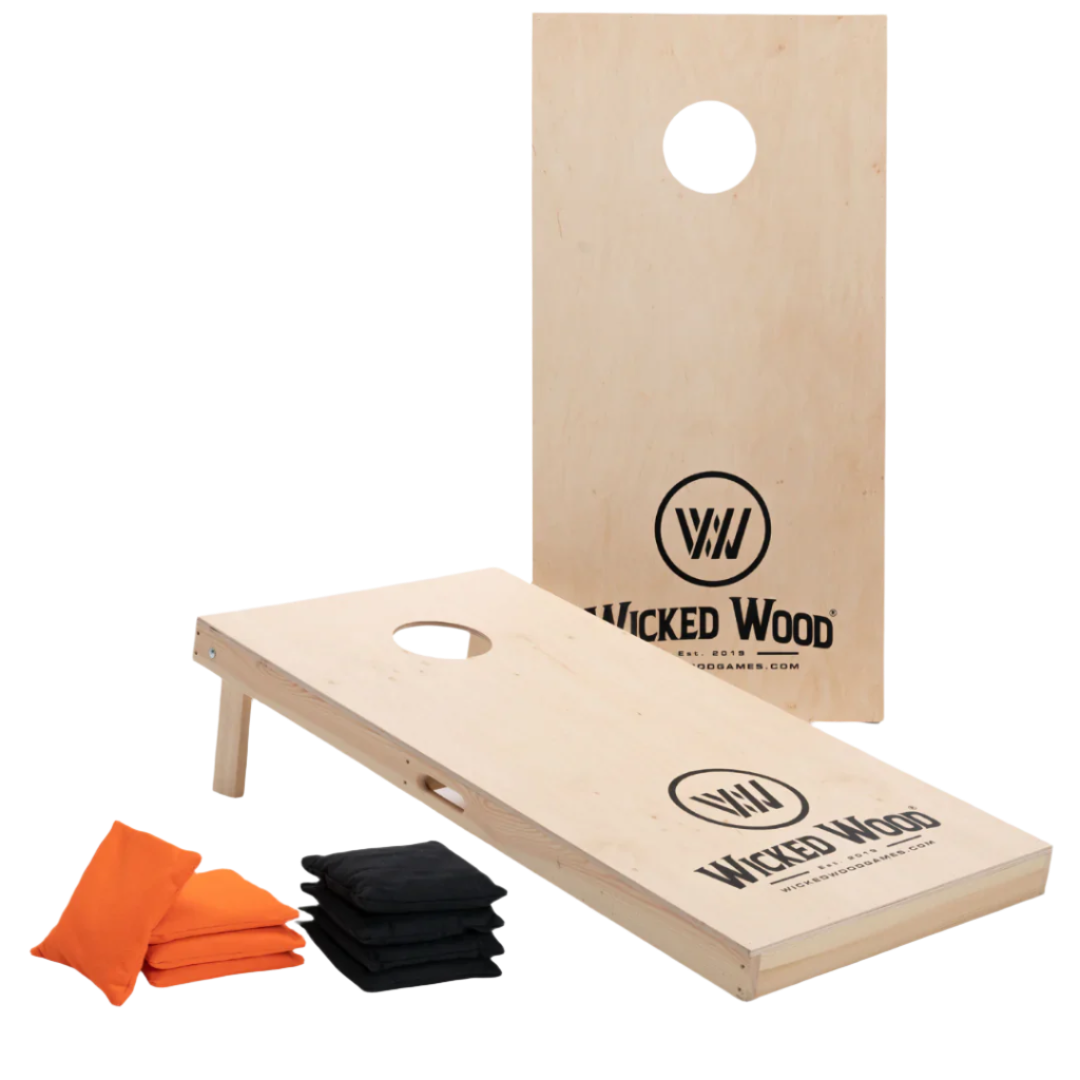 Cornhole sett med to brett og to sett med bagger